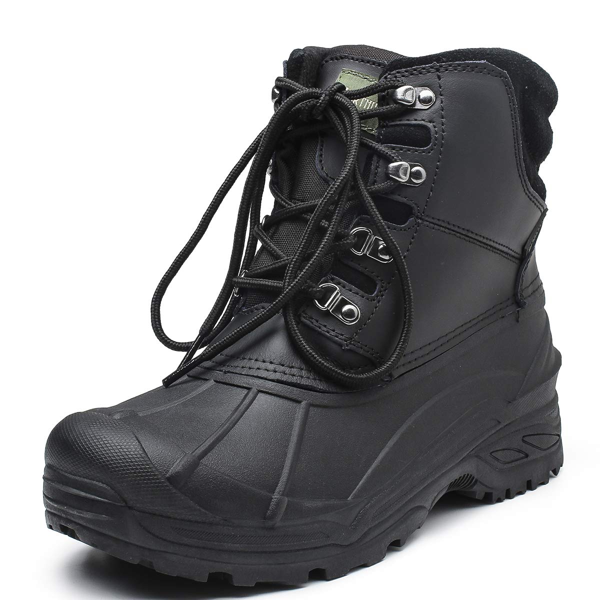 Men's Winter Snow Boots Waterproof Non-Slip Insulated Warm Safe and Durable Outdoor Ski Classic Suede, Non-Slip Rubber Outsole, Cushioned EVA Insoles，Mid-Calf Height Boots