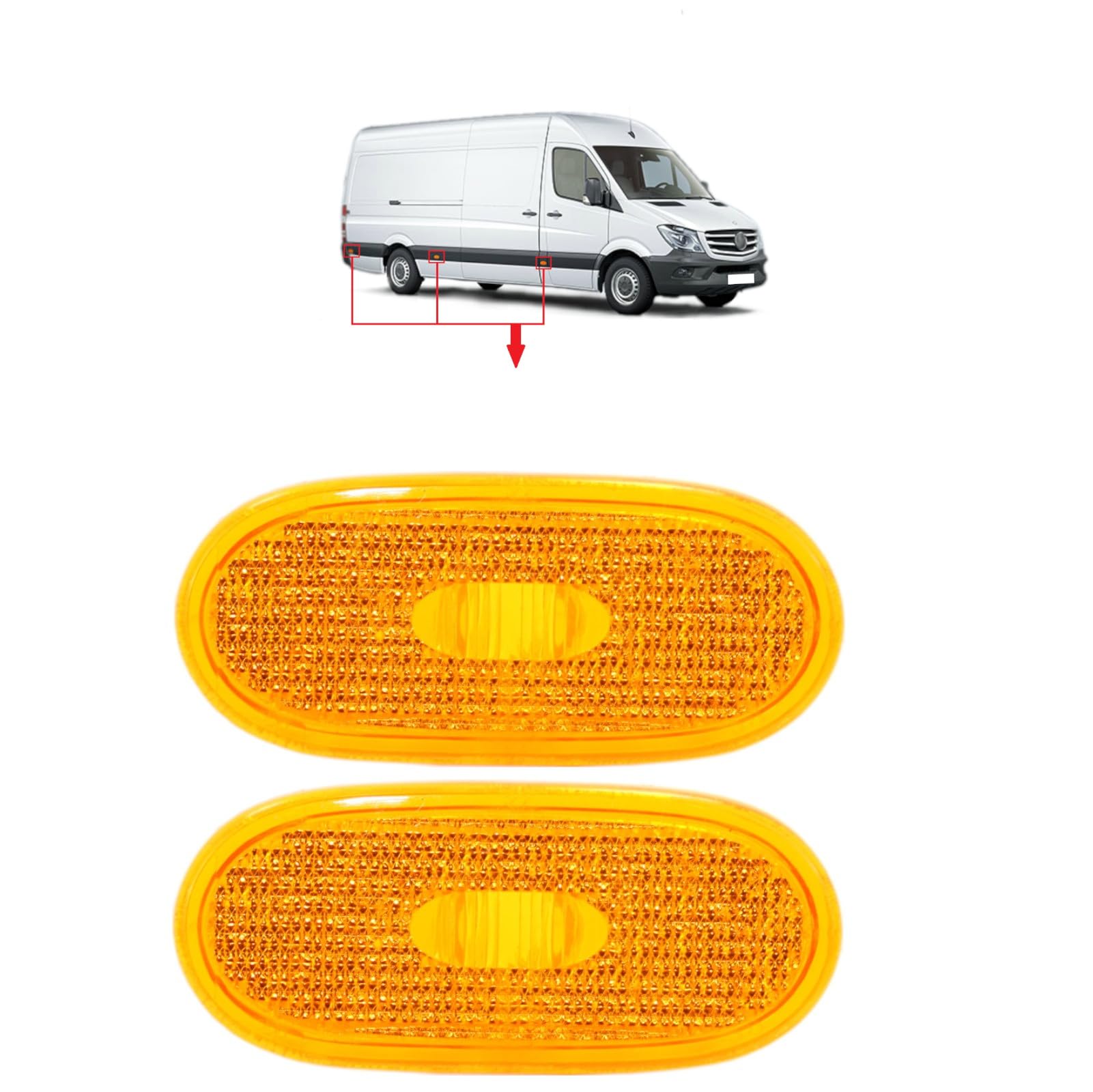 2 x luci di posizione laterali ambra per Mercedes Sprinter W906 Volkswagen VW Crafter (2006-2017) 0038202956 A0038202956 2E0945061C