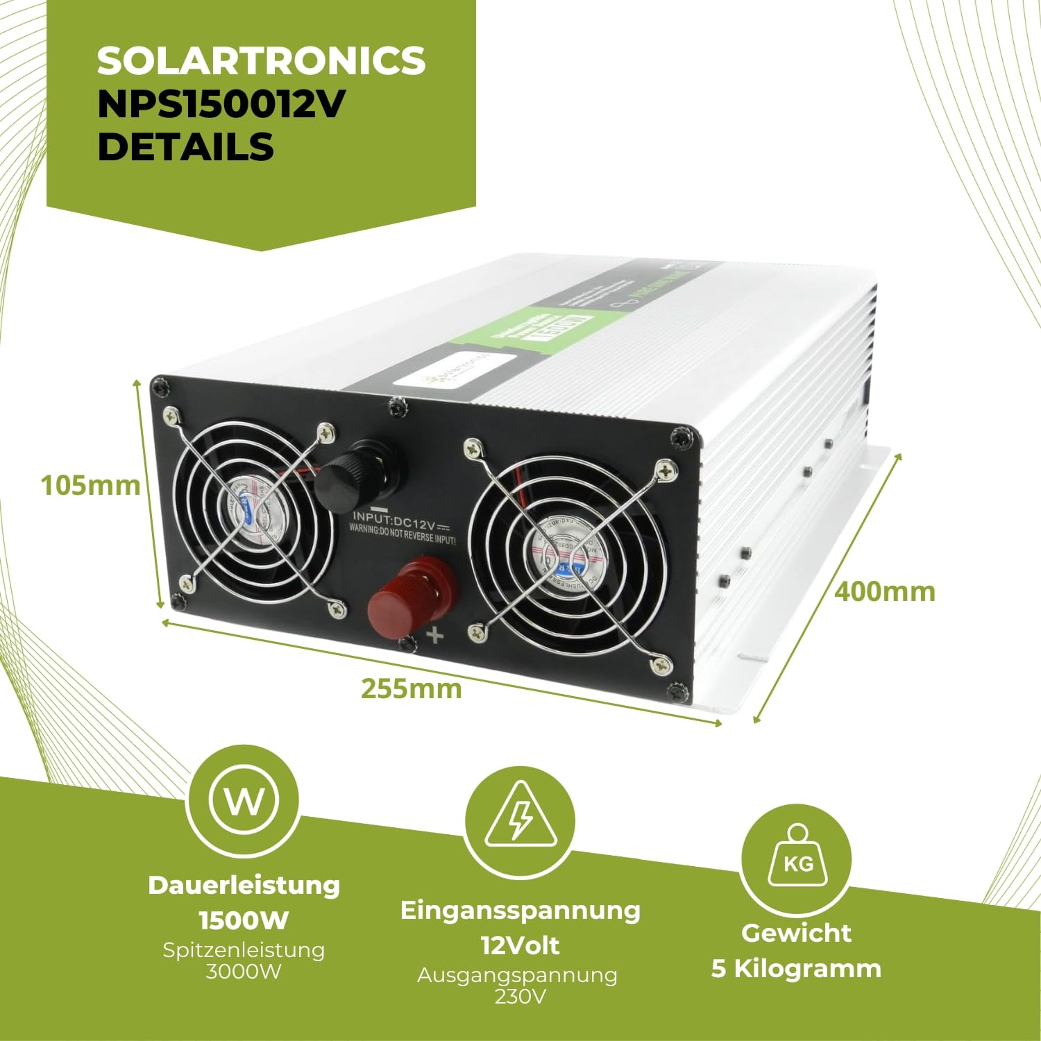 Convertitore di Tensione Sinus Ups 12V 1500/3000 Watt Inverter Inverter