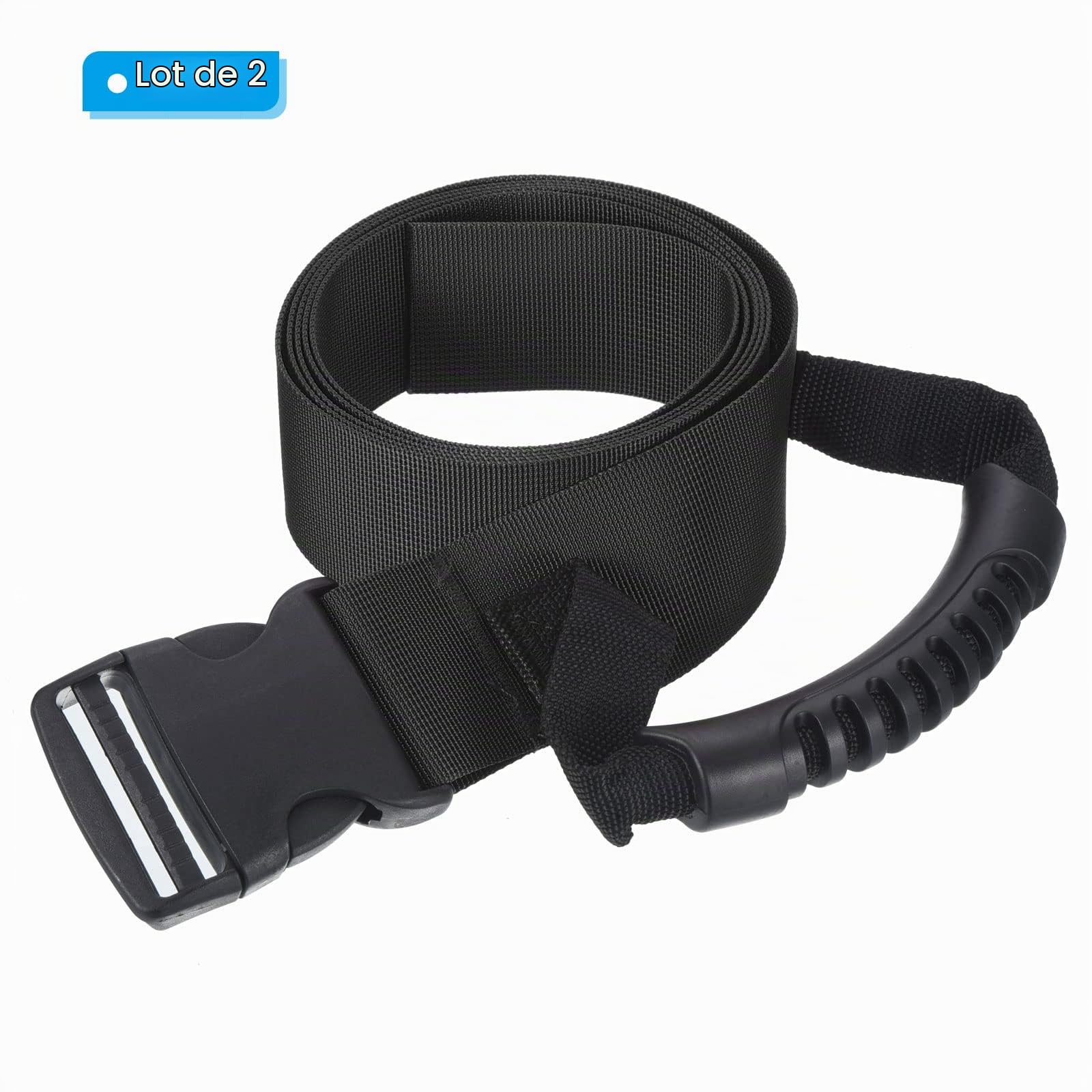 PATIKIL Portage Sangle avec Poignée, 2 Paquets Ajustable Nylon Ceinture pour Déménagement Levage Boîtes Épicerie Bagagerie, Noir