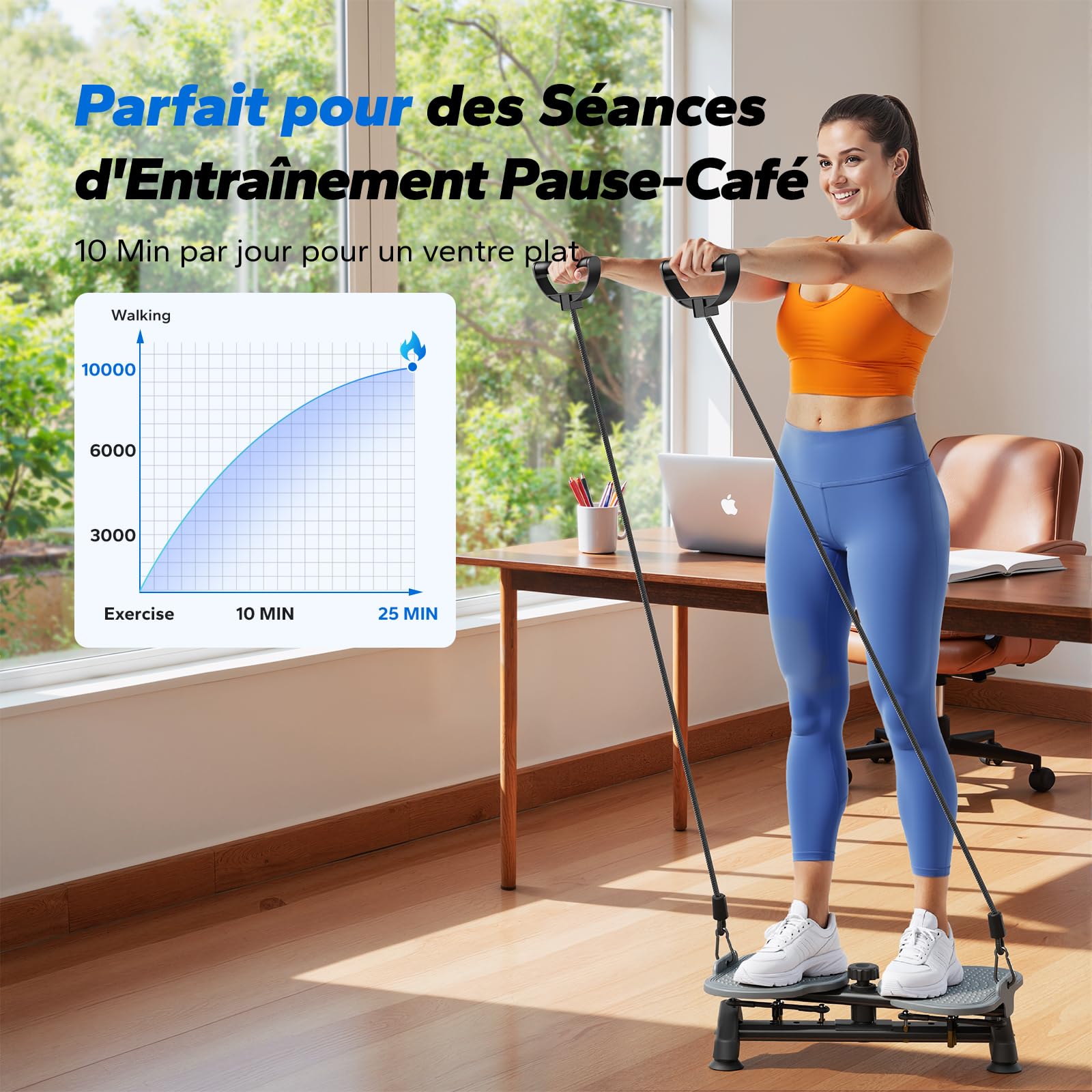 MERACH Twist Waist pour Femme, Twist Disque de Taille avec 2 Élastiques de Résistance, Twist Board Fitness pour l'Entraînement de la Taille ＆ Hanches, Faible Bruit, 136 KG Max pour Maison