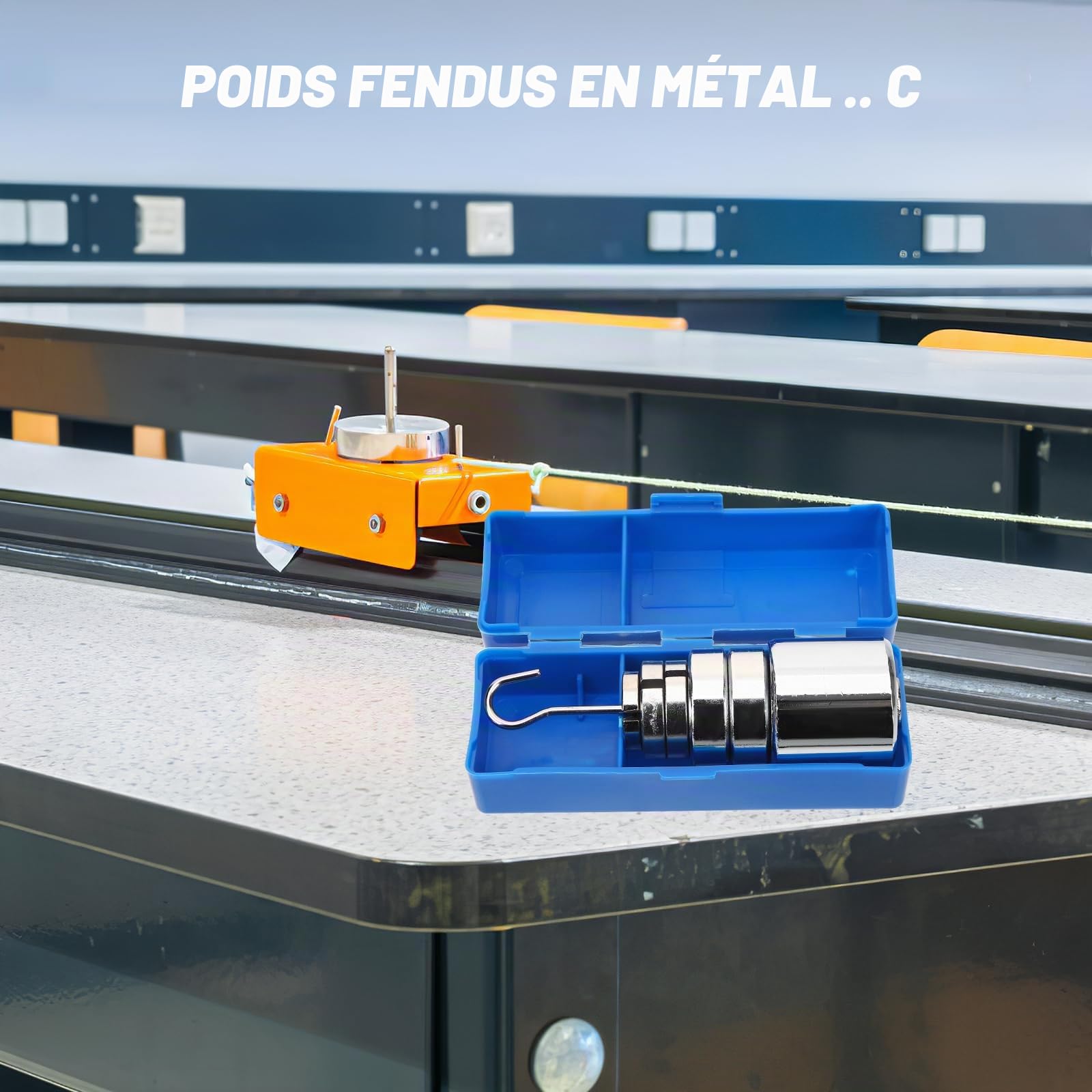Mobestech Masse Fendue En Métal Avec Cintre Ensemble De Poids À Fentes De Laboratoire 200 G 2 X 50 G 2 X 20 G 1 X 10 G Boîte De Rangement Pour Expériences De Physique