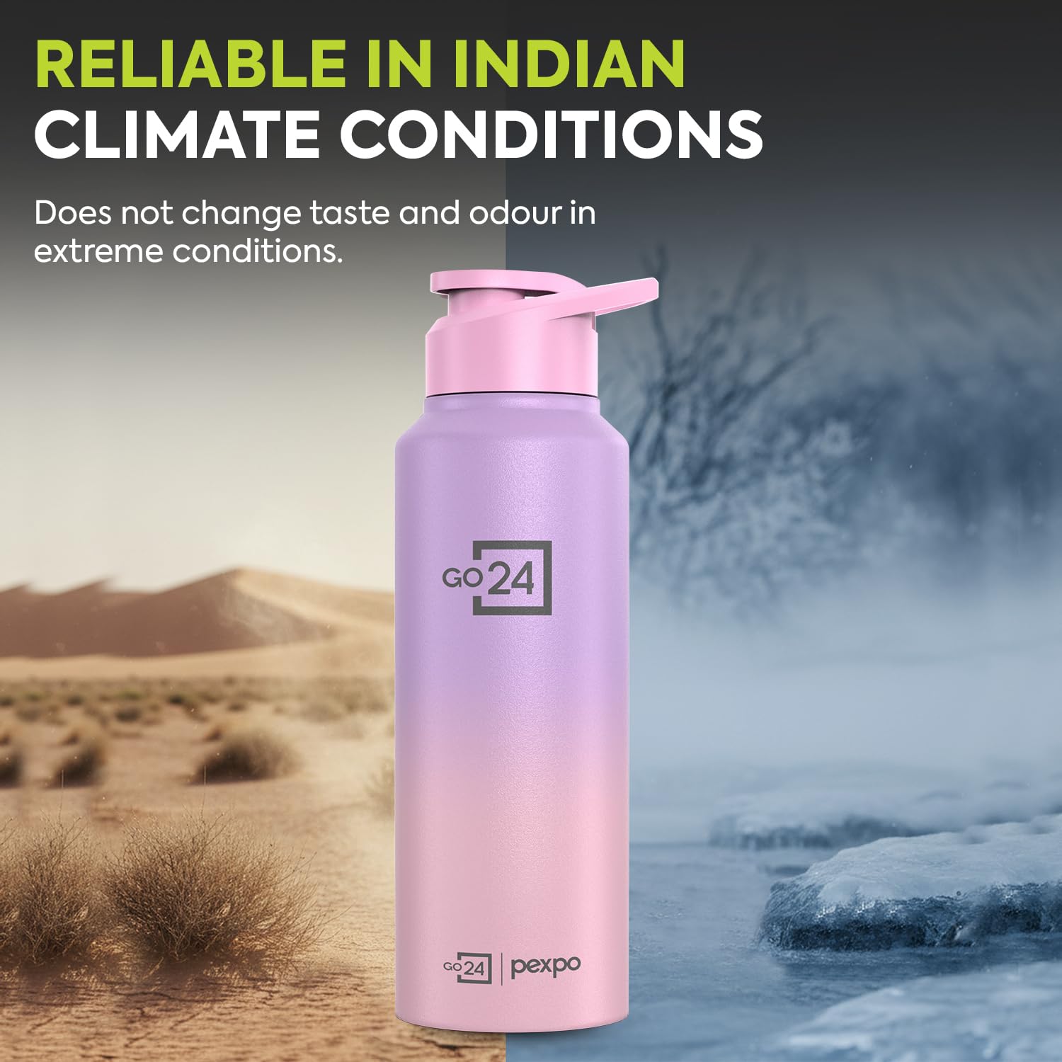 Go24 pexpo Stainless Steel Water Bottle 750ml, Fridge Bottle — Amazon image 4