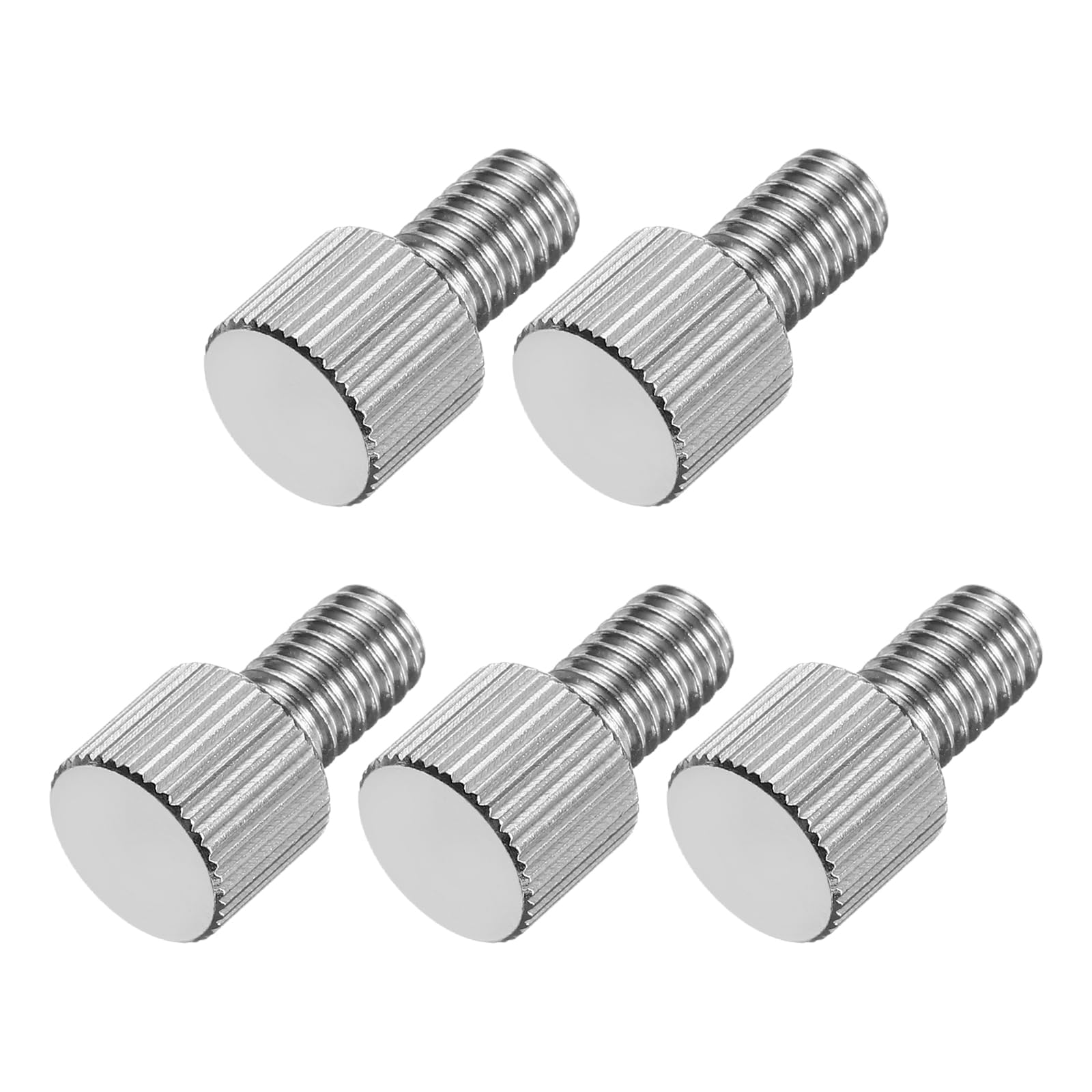 sourcing map 5 Pcs M6 x 10mm Knurled Thumb Screws, 304 Stainless Steel Flat Head Knurled Fully Threaded Thumbscrew Bolts Fasteners for Home, Electronic, Machine โ image 1