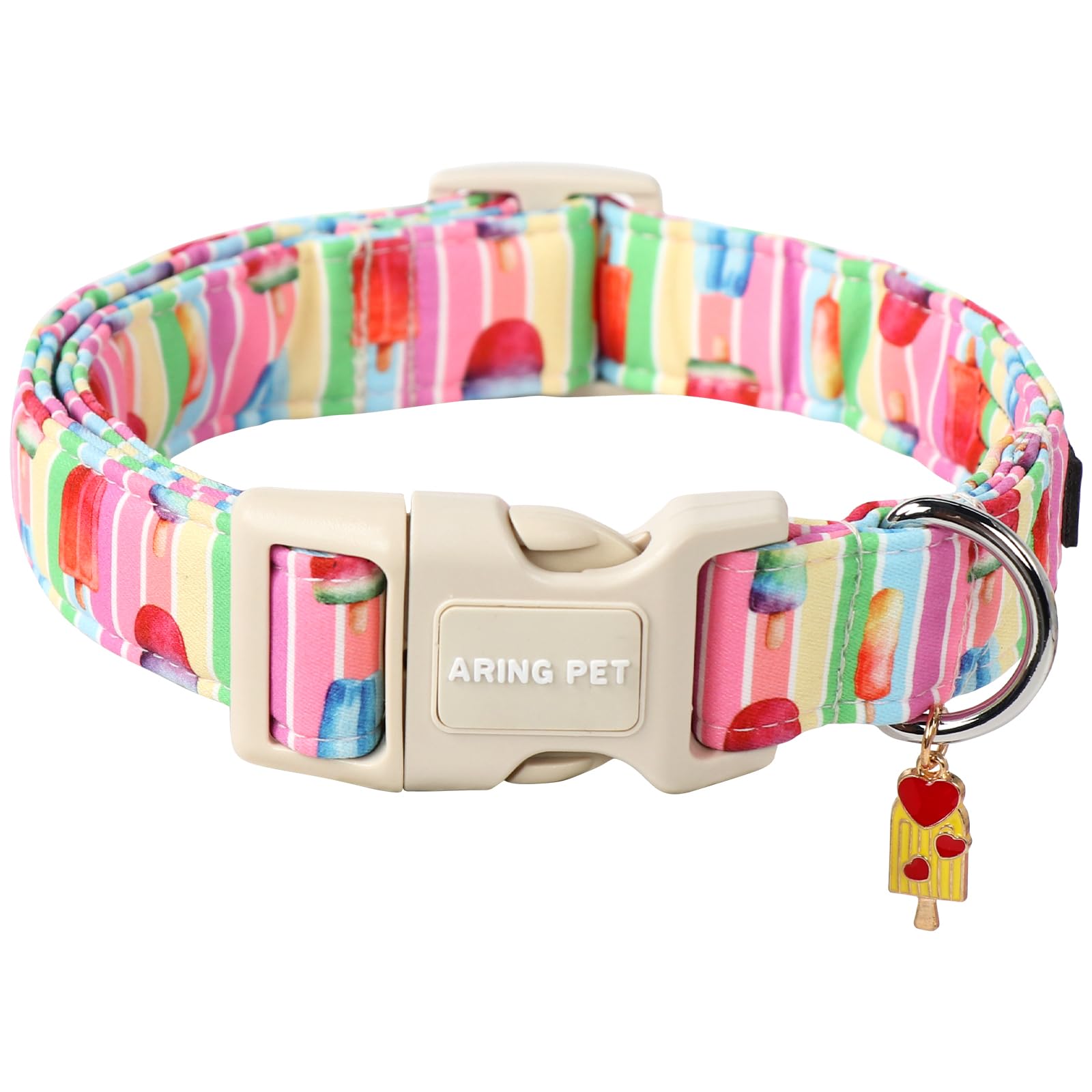 ARING PET Summer Dog Collar-Cute Popsicle Dog Collar for Small Dogs, Adjustable Multicolor Ice Cream Pet Collars Puppy Collar for Small Medium Large