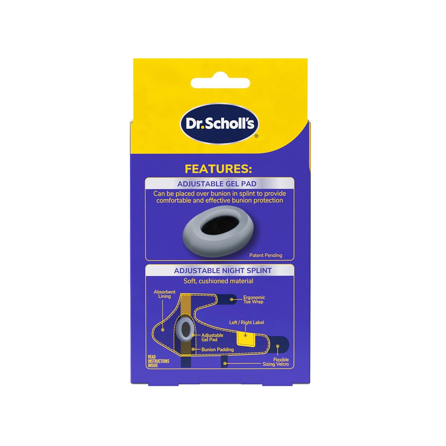 Dr. Scholl's BUNION RELIEF & TOE CORRECTOR // Massaging Gel Bunion Splint & Big Toe Straightener - Orthopedic Bunion Corrector for Women & Men - Bunion Pads for Bunion Pain Relief, 1 Support Set (Left & Right) - Image 8