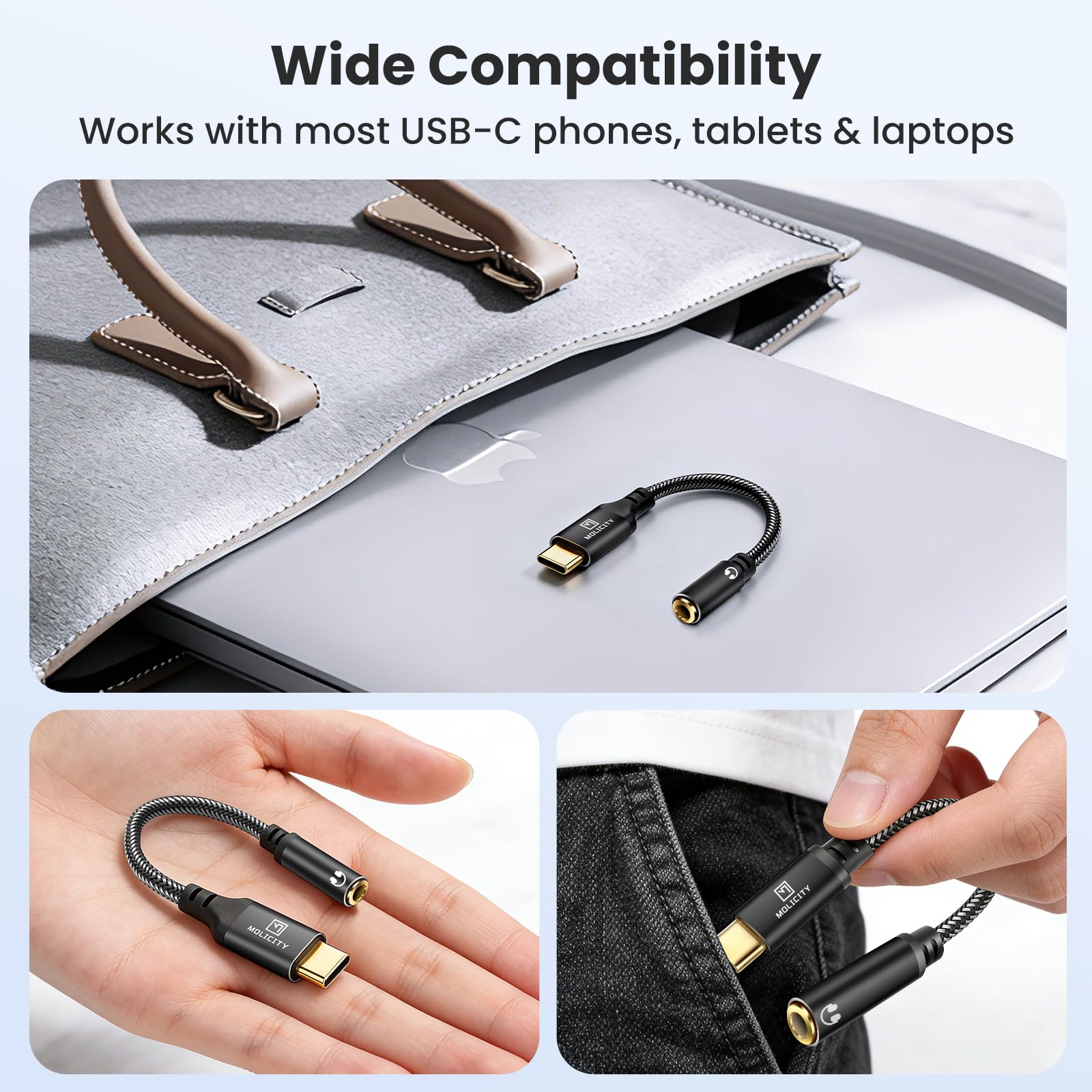 Adattatore da USB tipo C a jack per cuffie femmina da 3,5 mm, cavo da USB C a Aux Audio Dongle compatibile con iPhone 16 Pro Max/15 Pro/15, Samsung Galaxy S24/S23/S22 Ultra, iPad Pro, Pixel