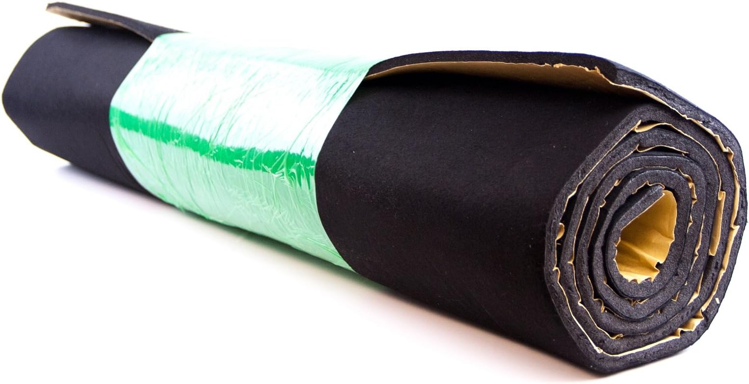 UKLINER 5mm 1m x 3m Self Adhesive Car Bonnet Insulation Black Fleece Vehicle Sound Proofing Deadening