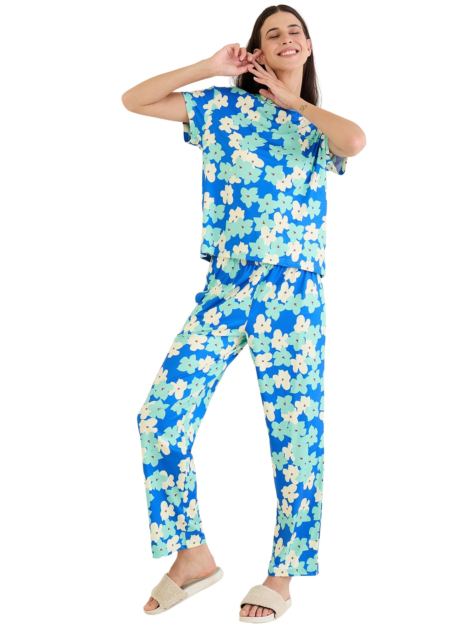sweet dreams Women's Floral Printed Pyjama Set-picture-23