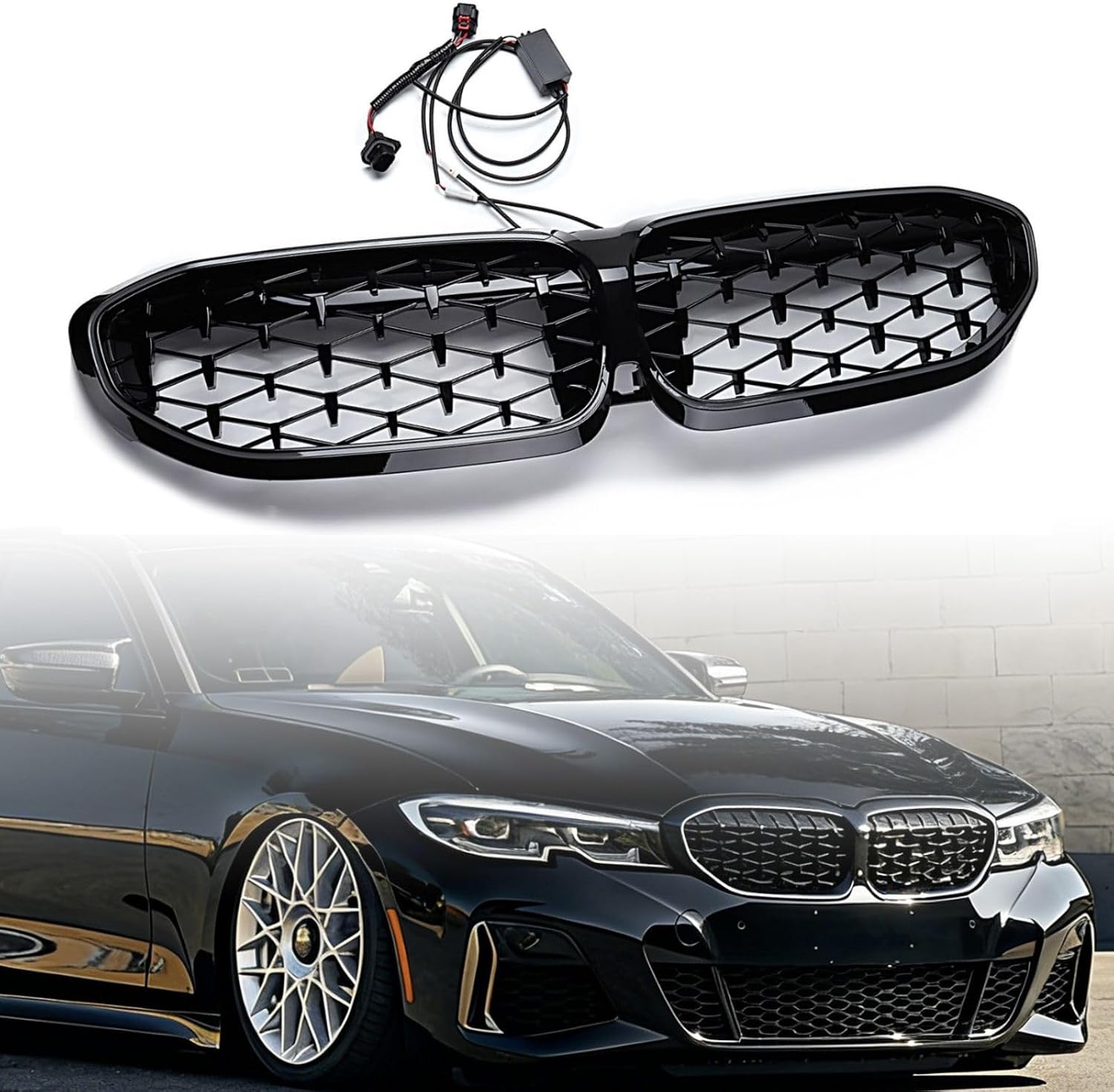 Astra Depot Kidney Grille w/LED Light Bezel Replacement for 2019-2022 BMW G20 G21 320i 330e 330i M340i xDrive | 51138072085, 51138072086, 51137457041, 51137449432, 51138075665, 51138075666