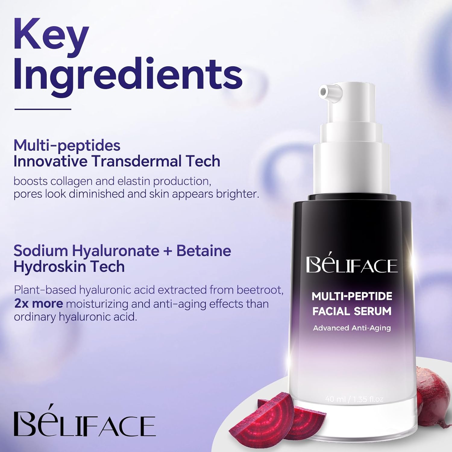 6X Peptides Face Serum for Skin Care, Hyaluronic Acid Serum for Face Anti Aging, Collagen Booster Frankly Closer Pore Reducing Serum for Fine Lines and Wrinkles, Lighten Dark Spots (1.35 Fl Oz)