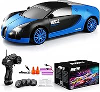 Vista 14 de Auto de control remoto RC Drift Car 2.4GHz escala 1:24 4WD 15KM/H Modelo de vehículo de alta velocidad con luces LED Neumático de Derrape Coche