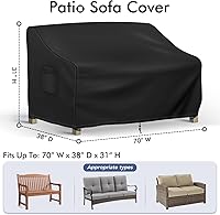 Vista 2 de Funda para Sofá de Exterior Impermeable, Funda para Sofá de Exterior de 3 Plazas, Fundas para Muebles de Patio con Respiradero y Asas, 70A x 38P x