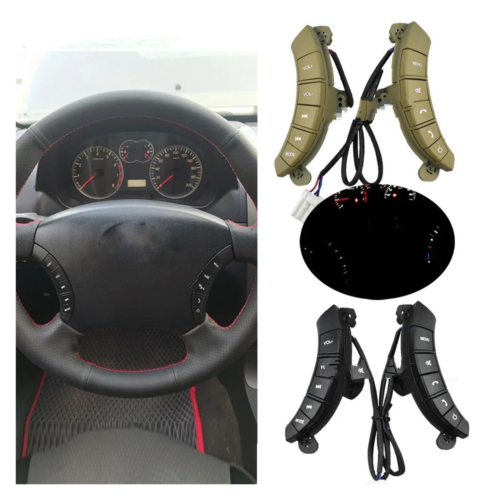 Botones Control Volante Ideal Para Wall Hover H3/H5, Con Botones De Control De Audio En El Volante Con Luz Trasera