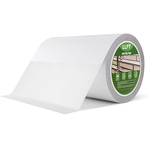 LLPT Grip Tape 8" x 36 Ft Ft Clear Heavy Duty Anti Slip Tape for House Stairs Ladders Waterproof Indoor Non Slip Traction Strips for Bathroom Floor Steps Staircase Tread (ASC811PEVA)