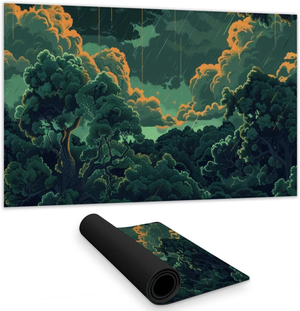 MWW C1DM14244GDR1N 14 x 24 in. Drops Green Gaming Mat - Stylish Home Decor for Gamers