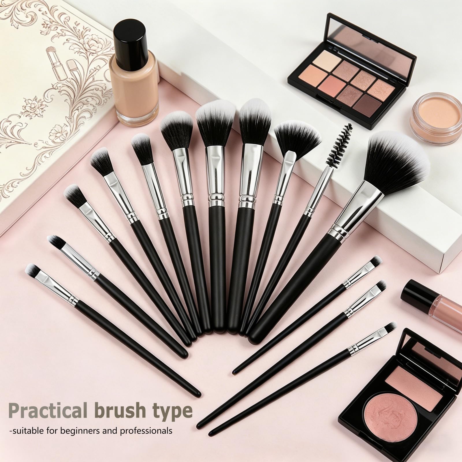 Amazon.com: Makeup Brush Set, Premium Synthetic 14 Pcs Makeup