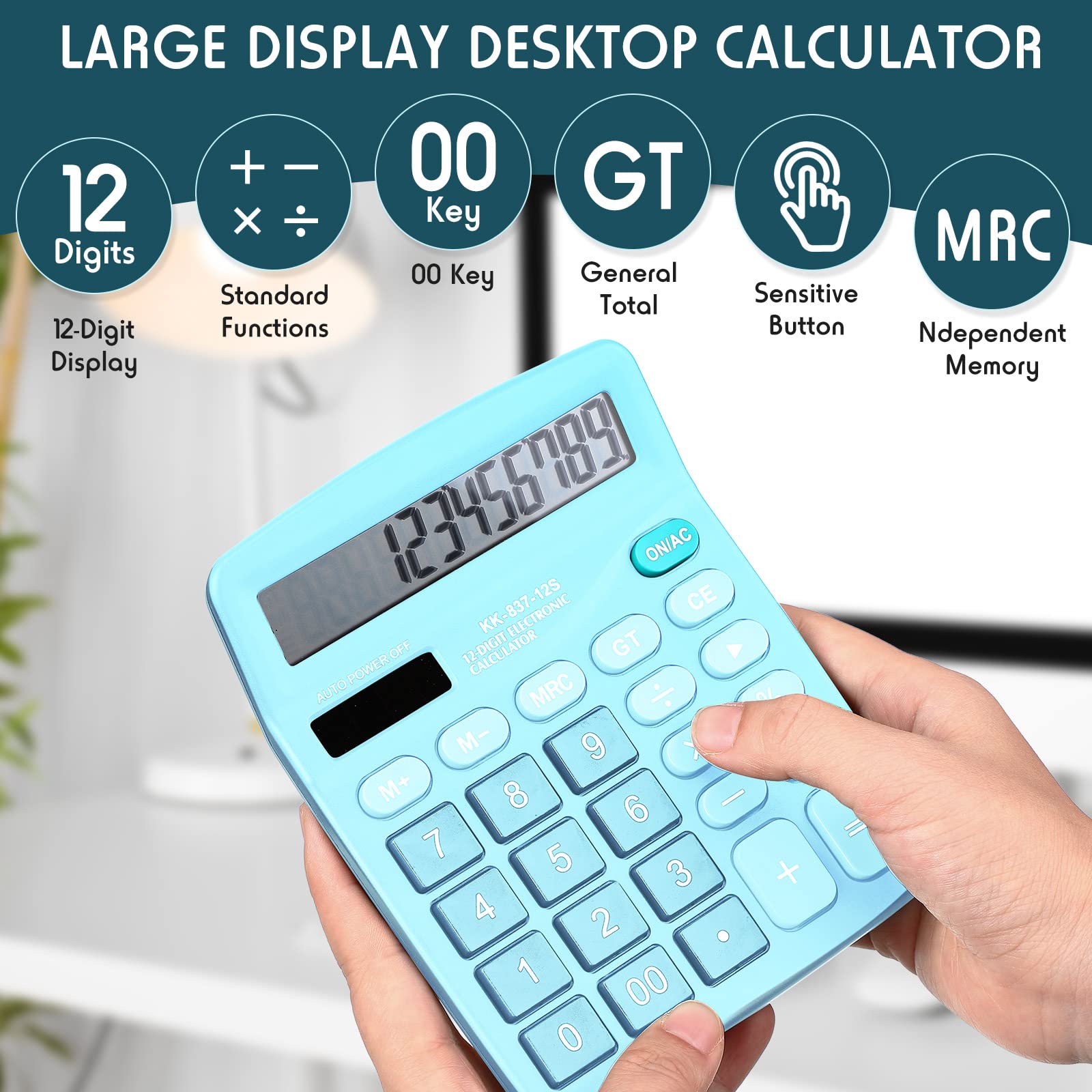 Snapklik.com : Konohan 8 Pieces 12-Digit Calculator, Solar Basic ...