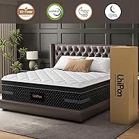 Vista 6 de Colchón firme tamaño Queen de 12 pulgadas, colchón híbrido de alta calidad en una caja con respaldo y soporte lumbar, cama de resorte bolsillo