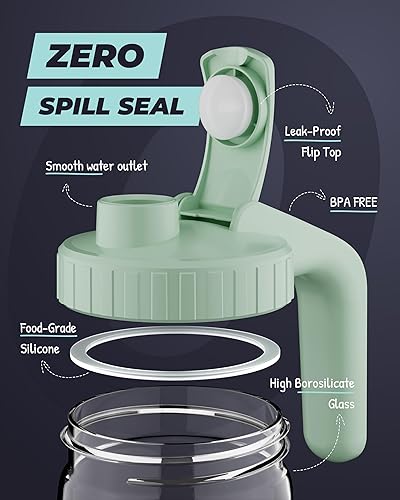 Miniatura 3 de Jarra de leche materna, vidrio resistente al calor y al frío, recipiente de almacenamiento de leche respiratoria a prueba de fugas con boca ancha y