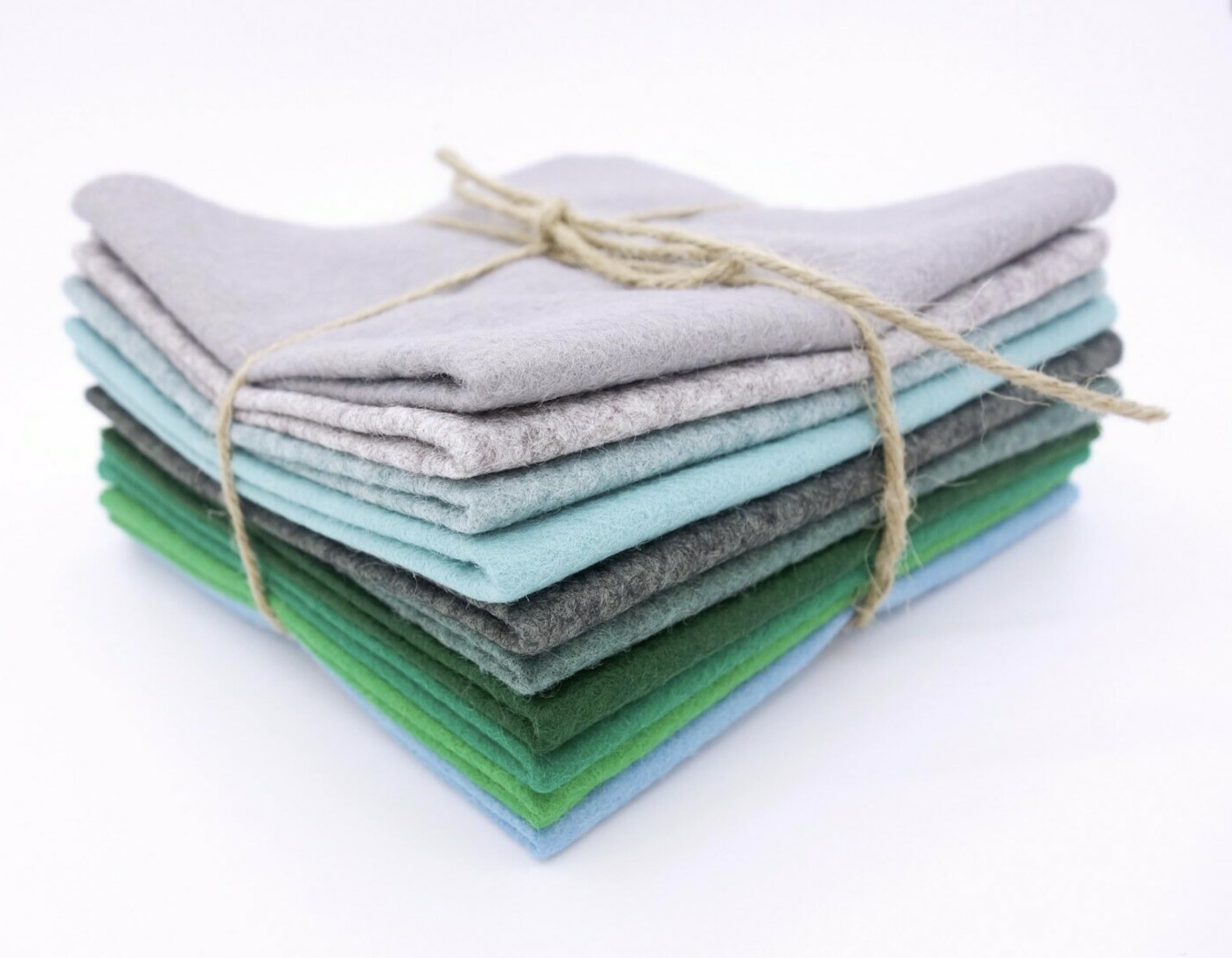 Wool Blend Craft Felt Square Colour Pack 9" / 22cm EN17 Standard 10 Pack (Mountain and Tree Tops) — image 1