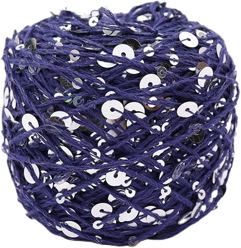 Hilo de algodón de lentejuelas brillantes de 153 yardas, hilo brillante de ganchillo para diadema, gorro, tejer, suéter, tejido, puntada de