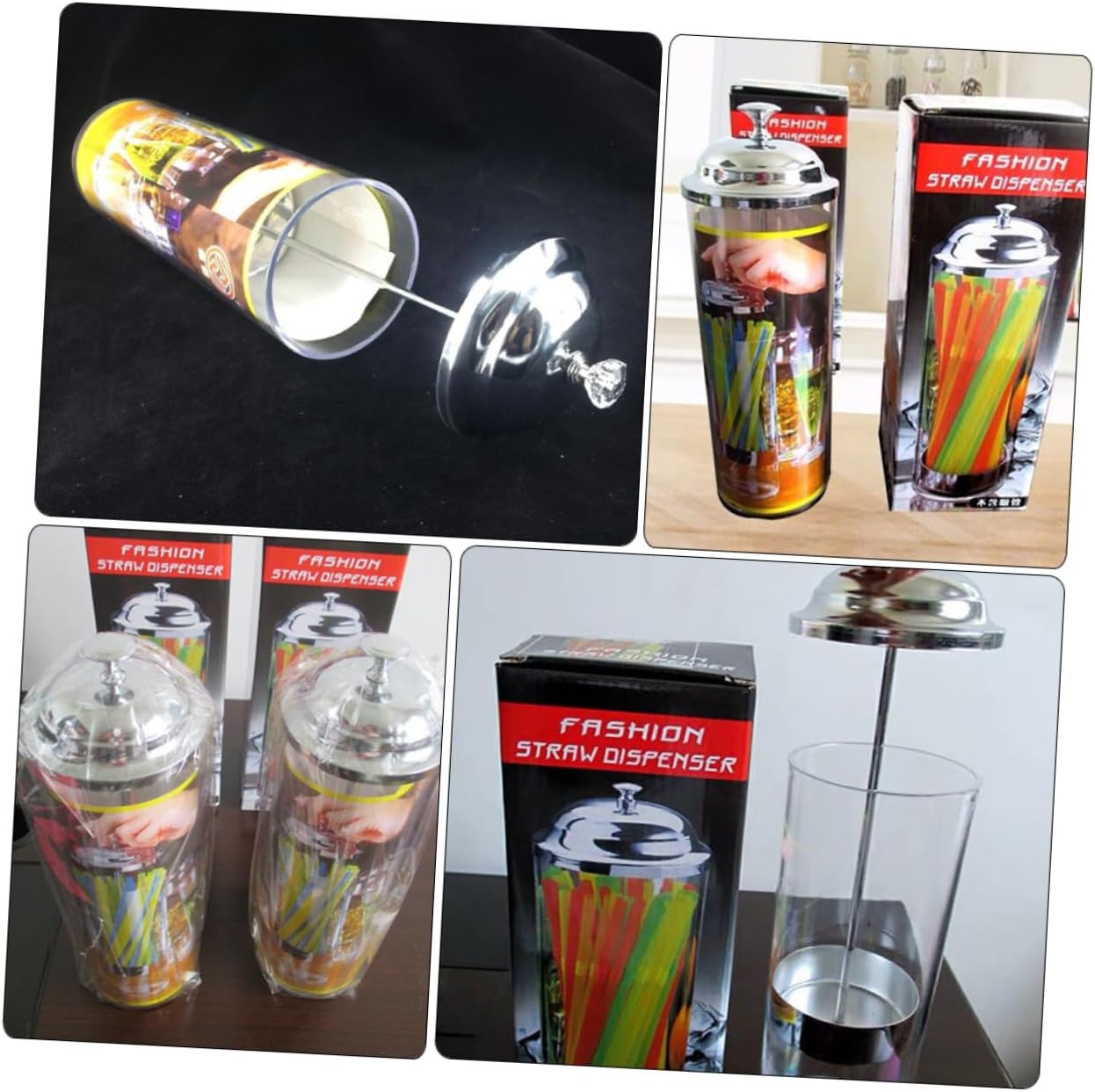 Plastic Straw Dispenser Holder for Home Kitchen Supply Multi Use
