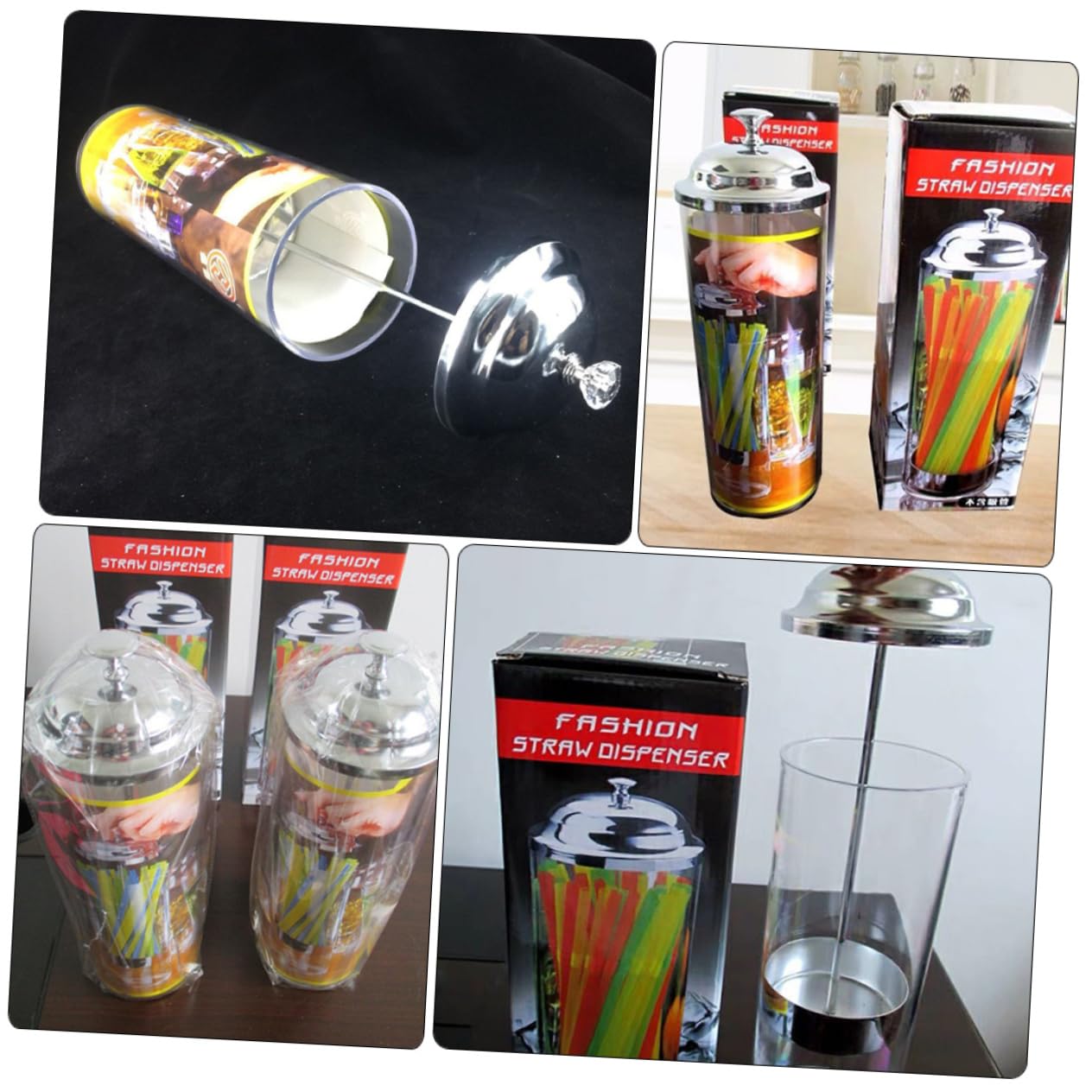 STOBAZA Home Straw Dispenser Stand Multi-use Plastic Makeup Brush Holder Kitchen Utensil Organizer Elegant Storage for Spoons Straws and More Design for Home Decor