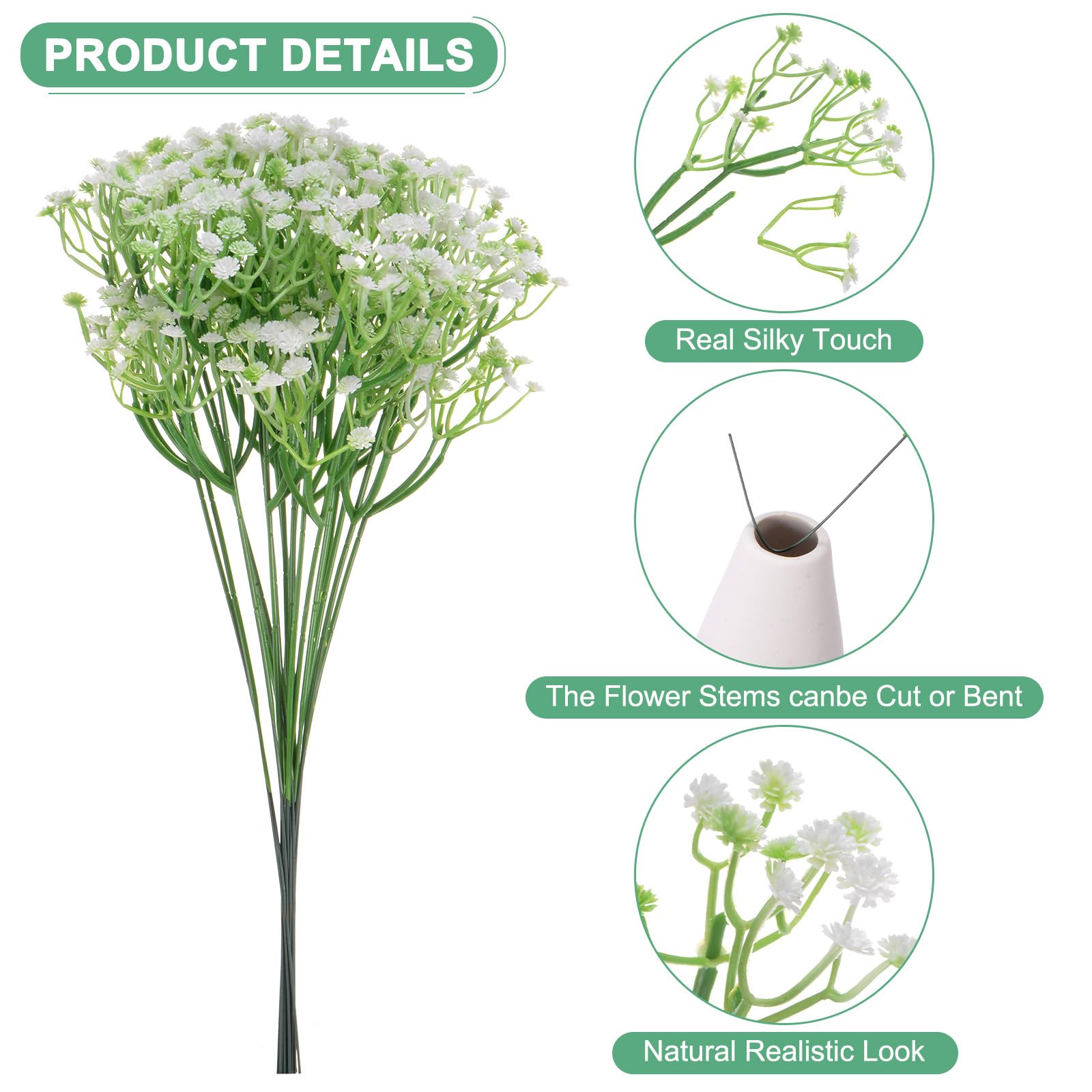 M METERXITY 18-Pack Artificial Baby's Breath - Image 2