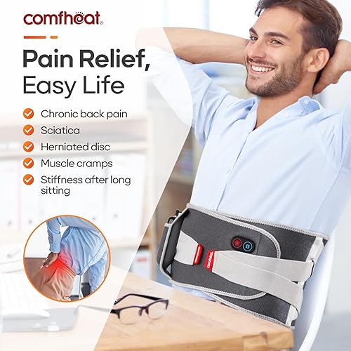 Miniatura 5 de Almohadilla térmica inalámbrica con masaje por vibración para aliviar el dolor de espalda, batería de larga duración de 10000 mAh, masajeador