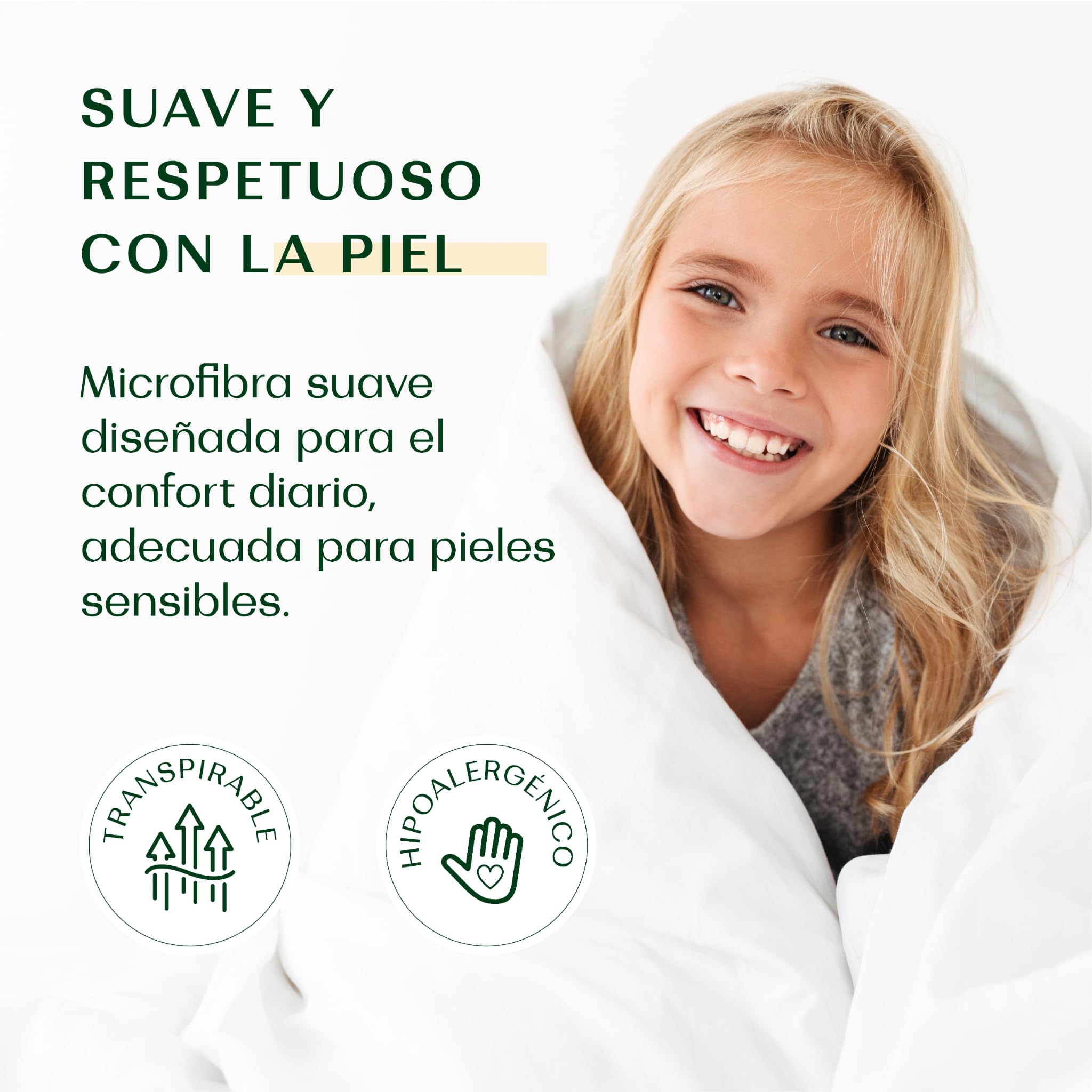 Wendre Edredón Verano 240x260 cm – Cama 180 – Extra Ligero 100 g/m² Transpirable – Nórdico de Verano Certificado Oeko-Tex