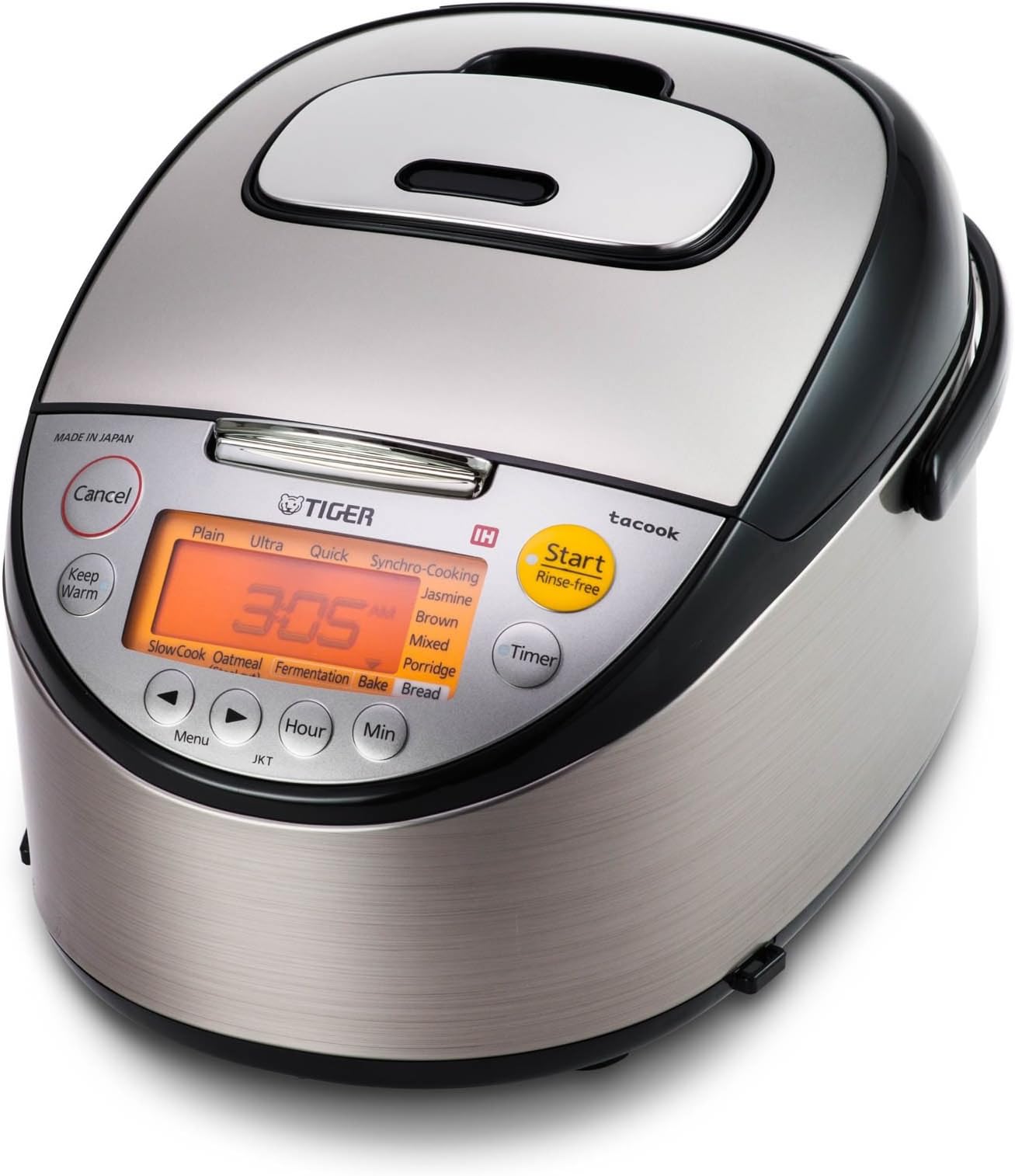Tiger JKT-S10U-K IH Rice Cooker with Slow Cooker and Bread Maker Stainless Steel, Black 5.5-Cup