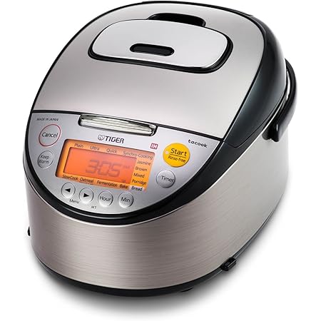 Tiger JKT-S10U-K IH Rice Cooker with Slow Cooking and Bread Making Function Stainless Steel, Black 5.5-Cup