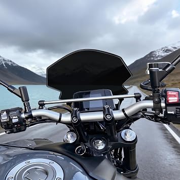 12 Motorcycle Windshield for MT09 MT-09/SP FZ09 2021 2022 2023 Windscreen Front Wind Deflector with Mounting Bracket, Black