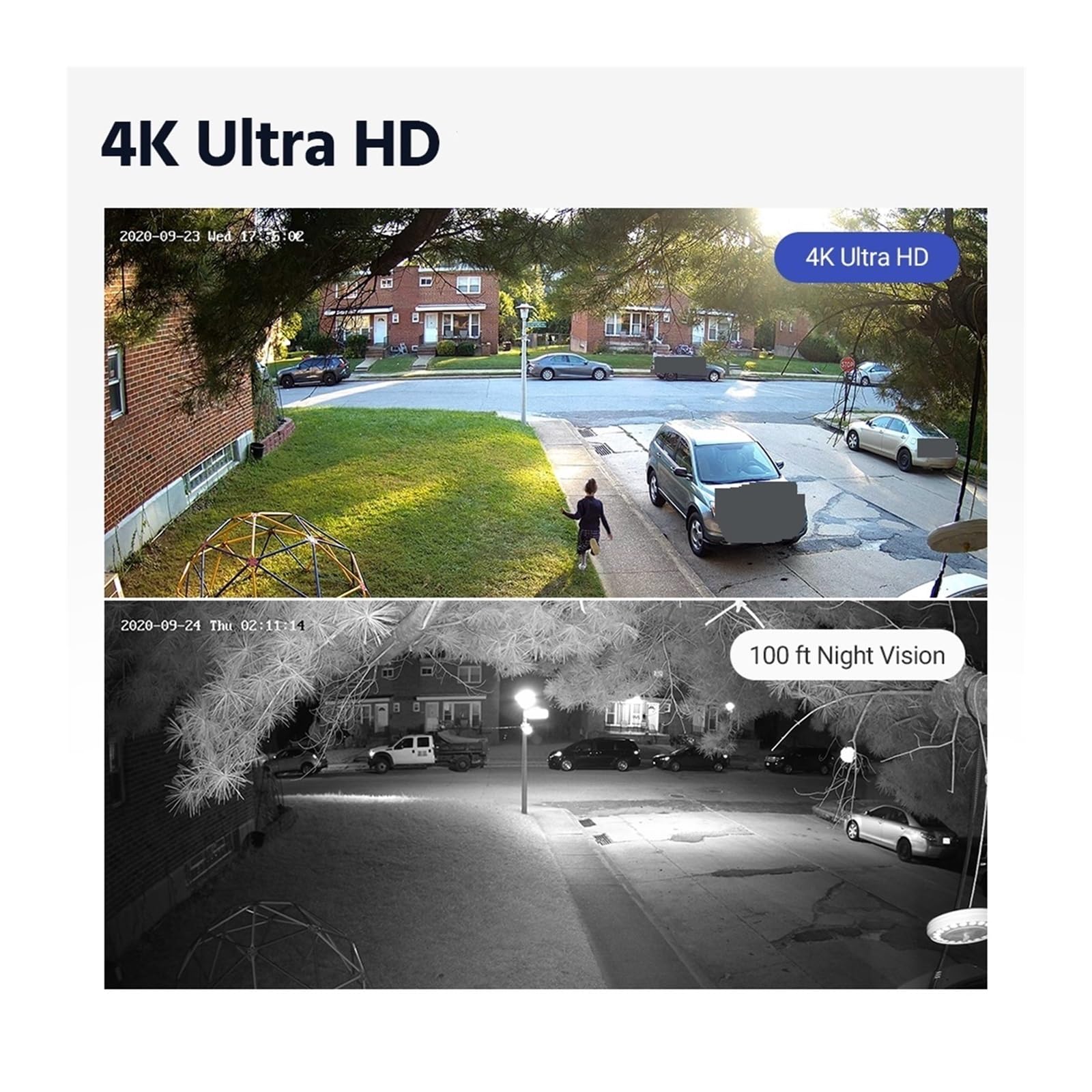 Kit Videosorveglianza, di videosorveglianza 4K Ultra HD Poe Registratore NVR 8CH con telecamere di Sicurezza da 8 MP Kit CCTV Registrazione Telecamera IP(None,4pcs Cameras)