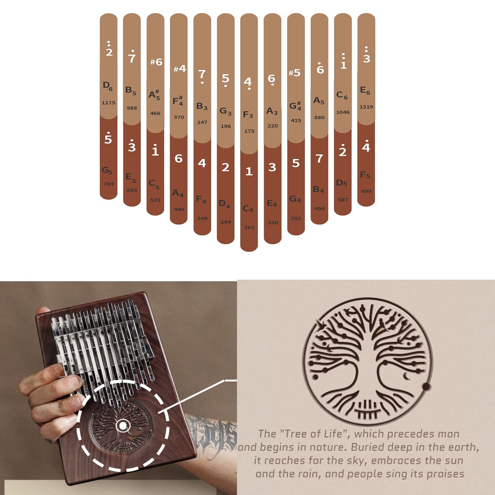 Amazon | Hluru Kalimba Thumb Piano 24 Keys For Adults & Kids