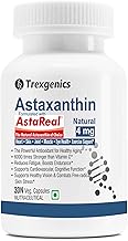 Trexgenics ASTAREAL Natural ASTAXANTHIN 4 mg from Japan (from 100 mg extract) Heart, Skin,Joint, Muscle, Eye, Exercise Support (30 Veg. Capsules) (30 Veg Capsules)