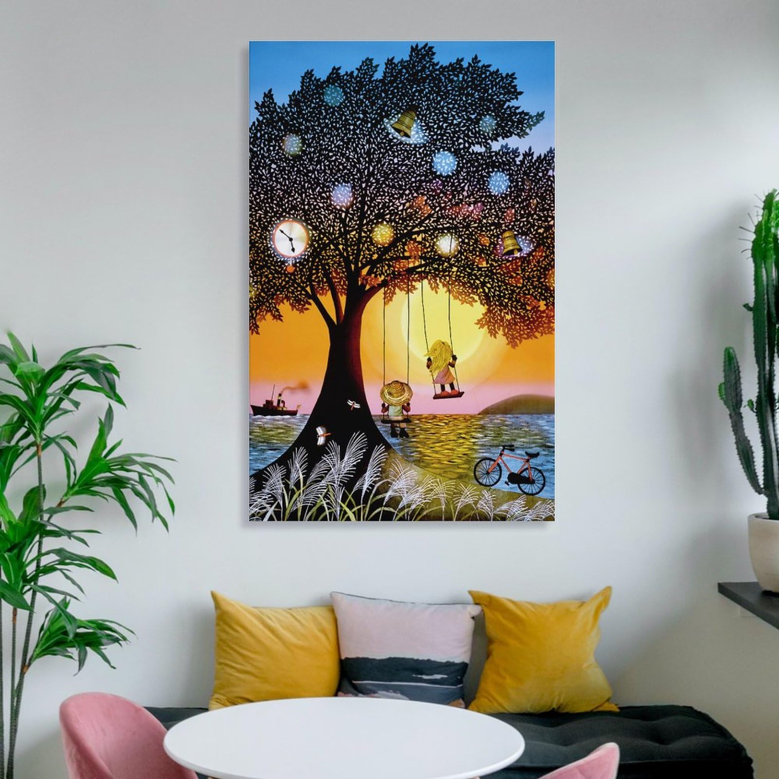 Amazon.co.jp: 藤城清治 夕日のぶらんこ 絵画 ポスター 工芸品の装飾品