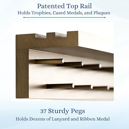 Miniatura 5 de Estante para medallas de 4 pies - Colgador de medallas Premier, estante expositor y estante para trofeos para gimnasia, fútbol, baloncesto, fútbol