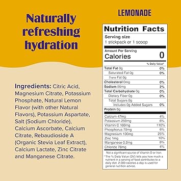 Ultima Replenisher Daily Electrolyte Powder Drink Mix Sugar Free Lemonade, 90 Servings Hydration Powder with 6 Key Electrolytes and Trace Minerals Keto Friendly, Vegan, Non-GMO