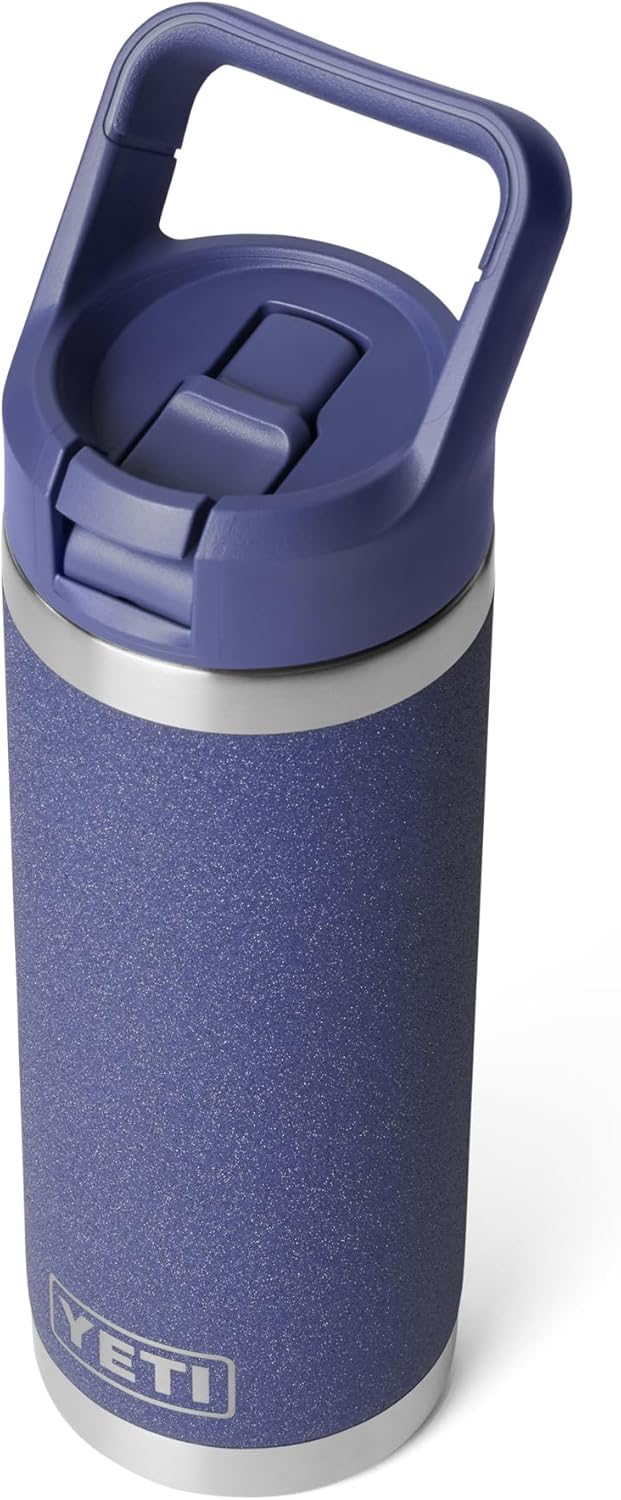 YETI Rambler 18 oz Bottle, Vacuum Insulated, Stainless Steel with Straw Cap, Moon Dust - Image 5