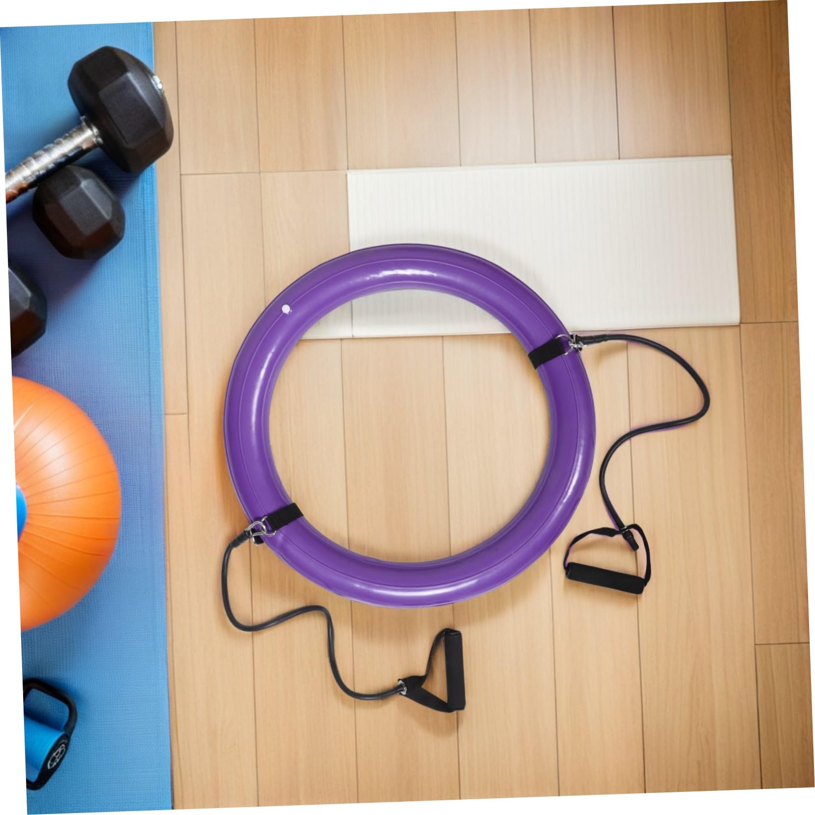 Base per Palla Yoga Antiscivolo 60cm in PVC Porpora | Anello Fisso con Maniglia, Struttura Ispessita, Supporto Stabile per Pratica Domestica e Attività Outdoor