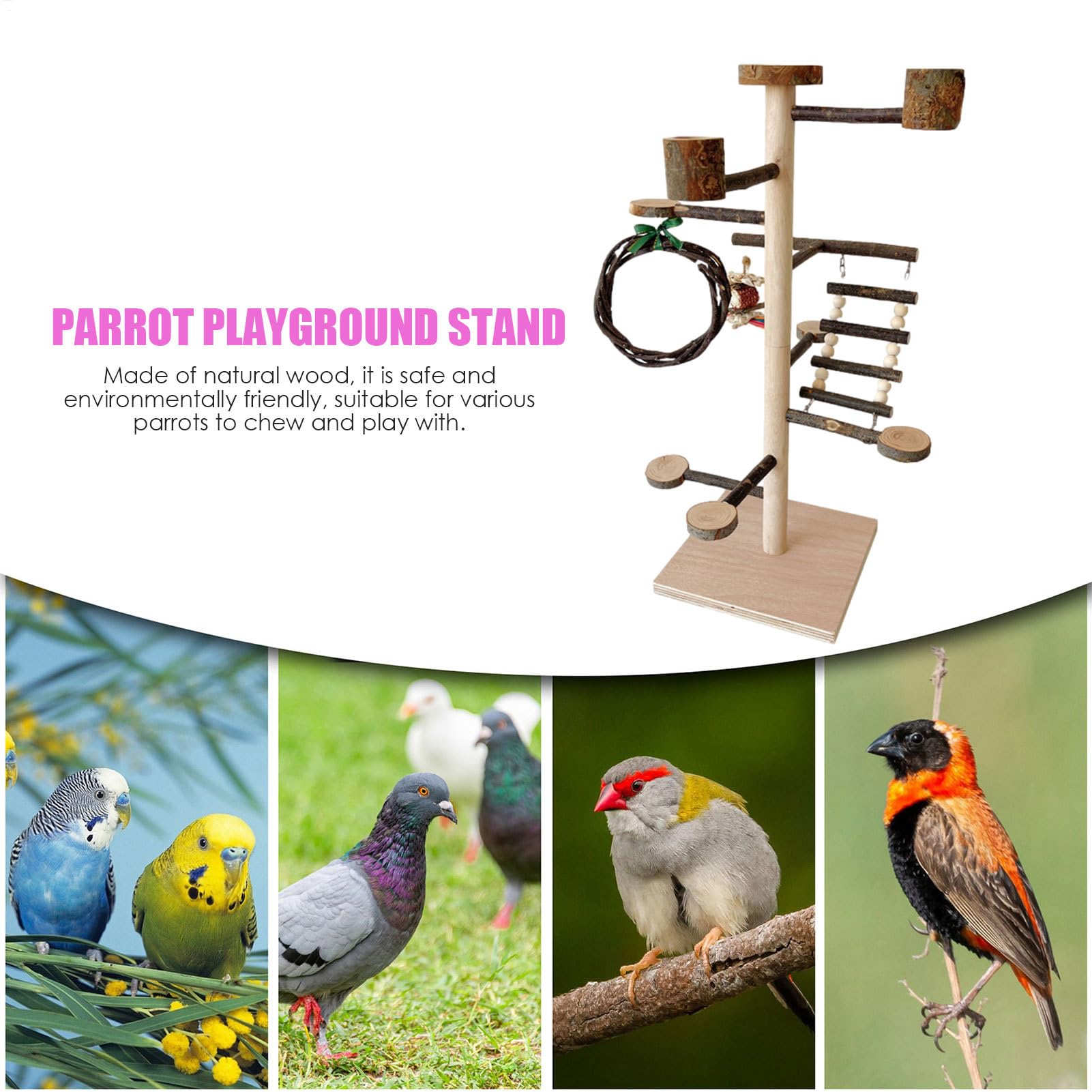 Soporte De Percha Para Aves Juguetes de Madera y Accesorios para Jaulas de | Posadero de Juego para Periquitos Para Hogar Periquitos Cotorras Agapornis Canarios y Ninfas