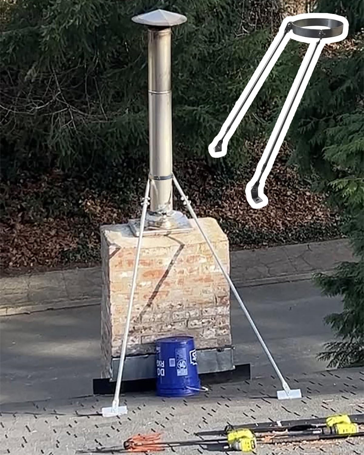 Renfort de toit pour conduit de cheminée 415mm : support rigide pour poêle à bois stable