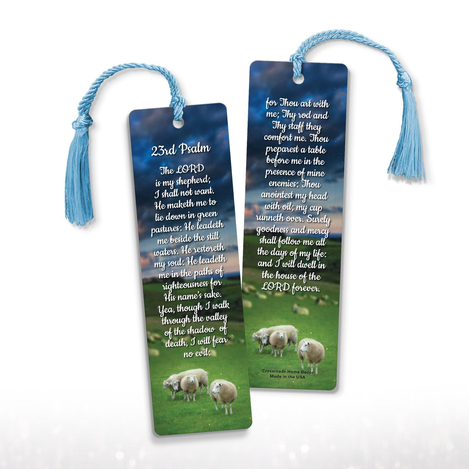 Psalm 23 Bible Bookmarks, 12 Pack with Tassels, Bible Study Supplies, Christian Book Marks, 23rd Psalm Scripture Cards, Christian Bookmarks Bulk, Religious Book Markers