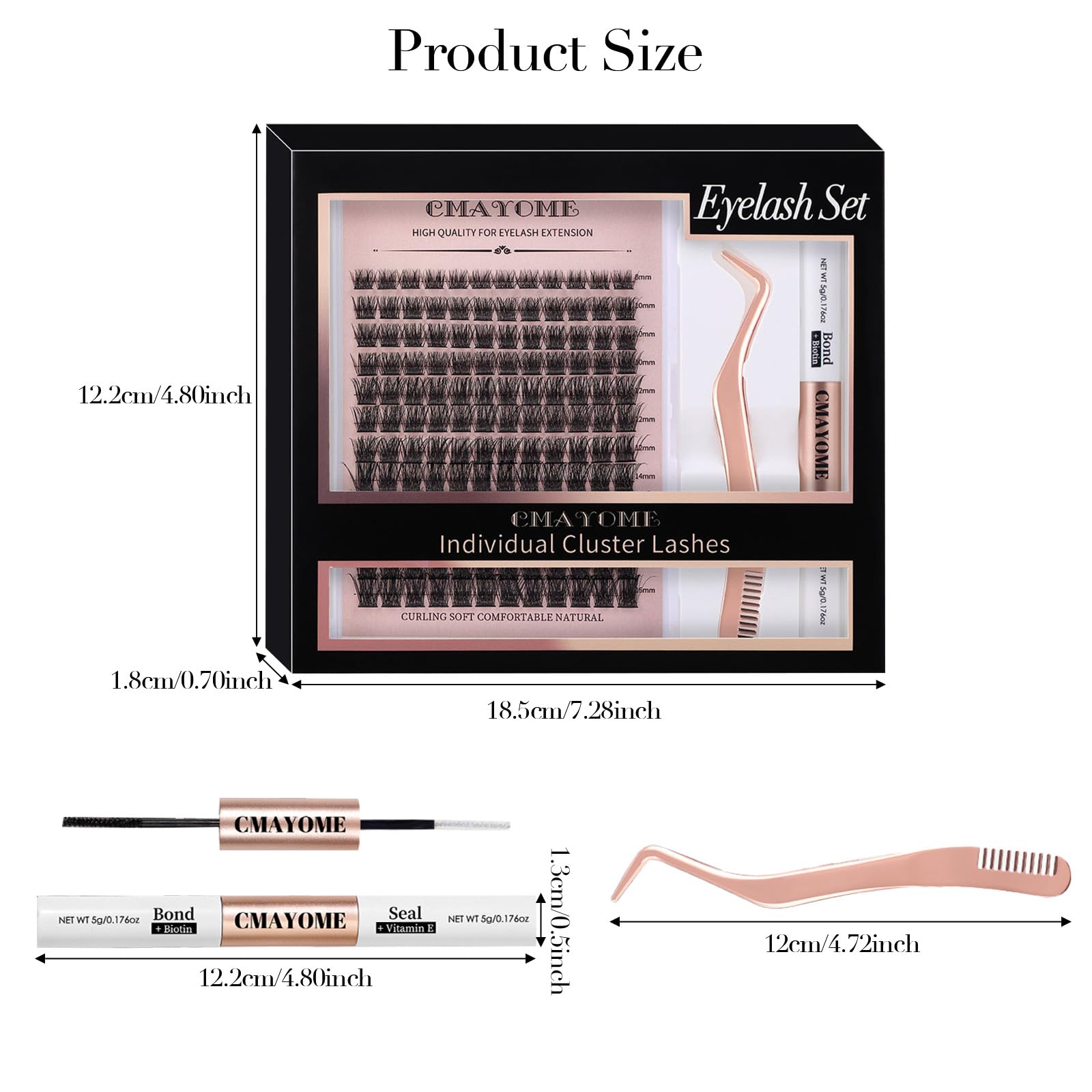 VEGCOO Kit Ciglia Extension, Ciuffetti Ciglia Finte, C Curl 8-16mm Lash Clusters Individual Eyelashes Naturali per Ragazze e Donne
