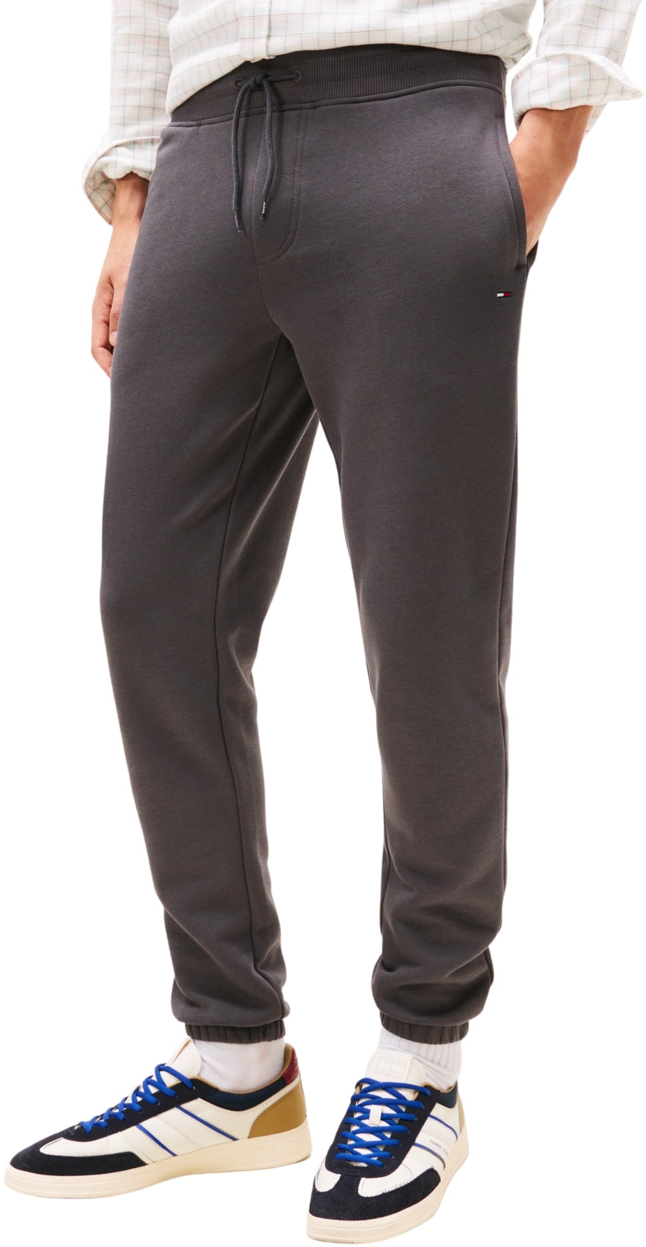 Tommy Jeans Men's TJM Slim S Flag Sweatpant Ext Dm0Dm20473, Grey (Washed Black), S