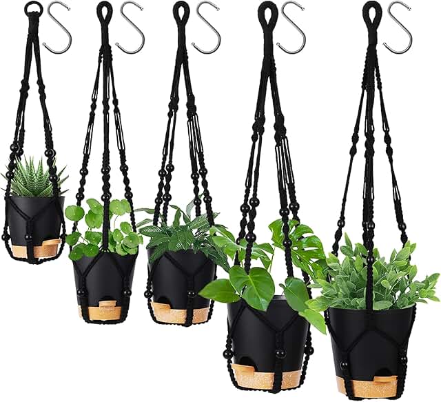 GARDIFE Hanging Planters for Indoor Plants,5Pcs Hanging Basket for Indoo...