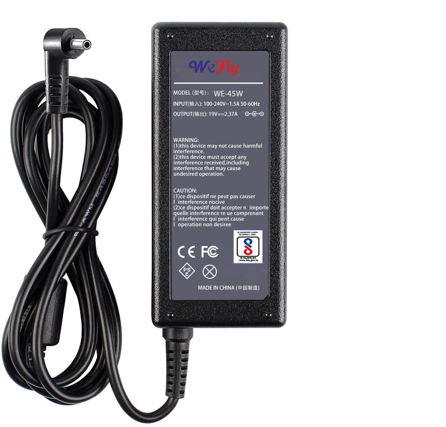 WeFly 45w 19V 2.37A 3.0mm x 1.1mm Laptop Adapter Charger for Acer Aspire 3 5 A315-23 A515-54 A515-55 A515-44 A515-46 A515-54G A515-56 A517-52 A115-31 A314-22 Ac/er Chromebook R11 Series PA-1450-26-image-21