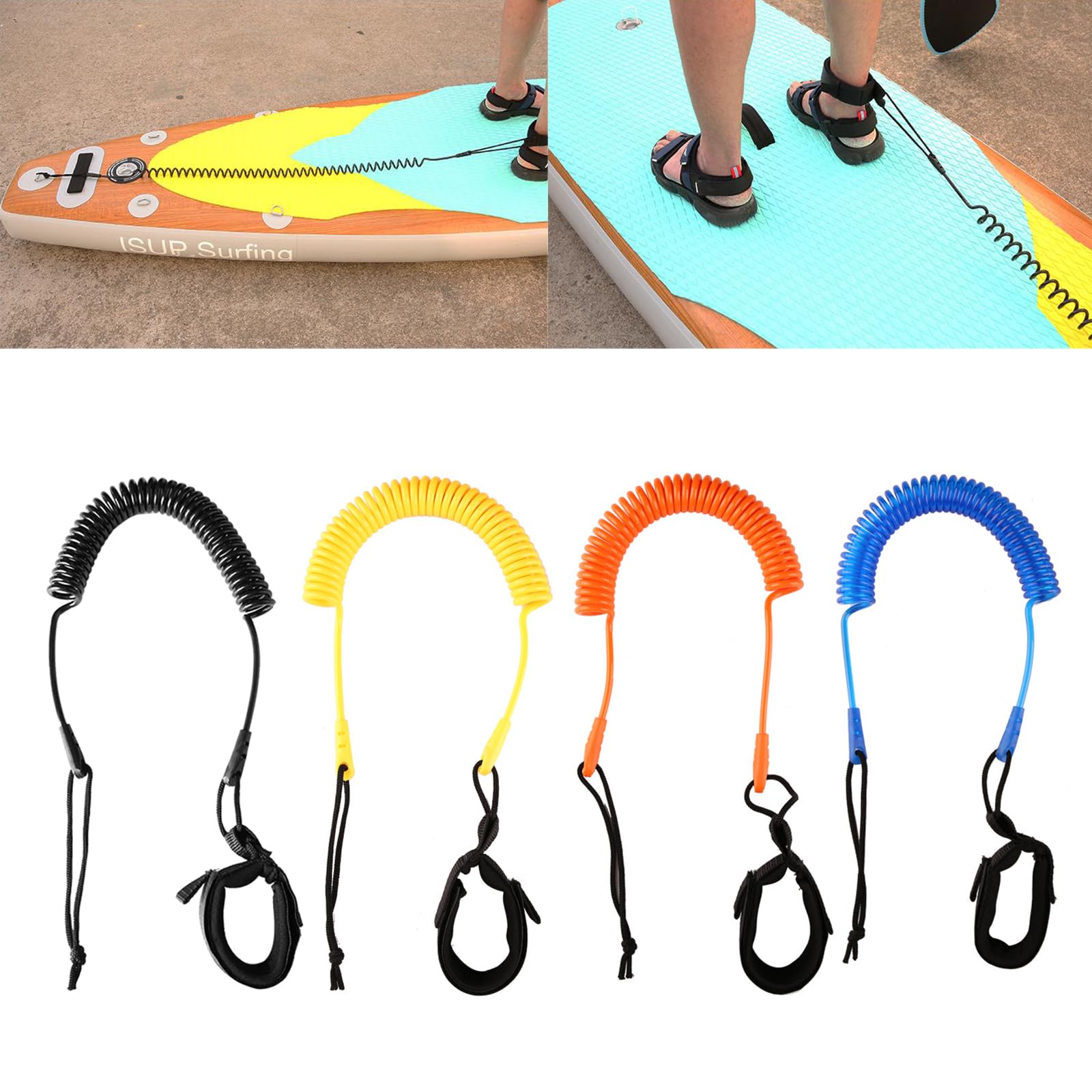 GANYKQ Coiled Stand Up Surfboard Leash Legrope Strap Surfs Board Leashes SUPs Leash Leg Rope Stand Up Paddle Board Leash